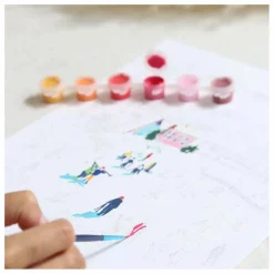 La Petite Épicerie Kit de peinture au numéro - Skiing among Montains