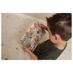 Little Dutch Labyrinthe magnétique en bois FSC - Little Farm Multicolore