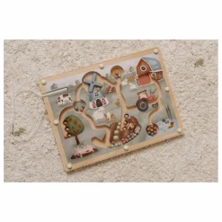 Little Dutch Labyrinthe magnétique en bois FSC - Little Farm Multicolore