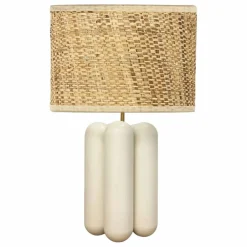 Cosin Luminaires|Lampe à poser abat-jour en raphia Charlotte |