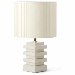 The Socialite Family Lampe à poser Marta céramique craquemé et coton plissé | Crème Online