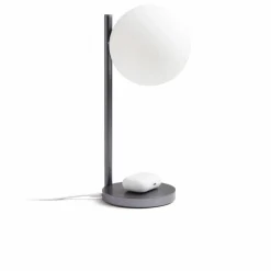 Lexon Lampe de bureau LED et support de chargement Bubble | Gris métal Clearance