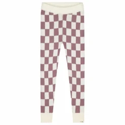 Yuki Legging Carreaux Coton Bio | Mauve Outlet