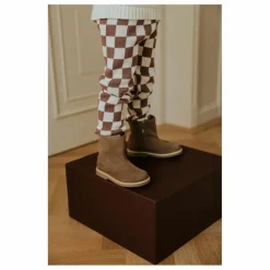 Yuki Legging Carreaux Coton Bio | Mauve Outlet