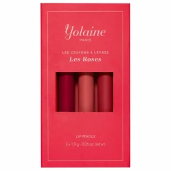 YOLAINE Les Crayons à lèvres - - Set de 3 Les Roses Outlet