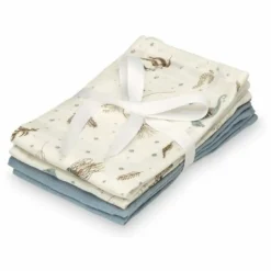 Discount Cam Cam Lingettes de toilette Sea Garden - Set de 4 | Bleu