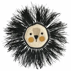 Ila y Ela Lion en raphia à accrocher | Noir Discount