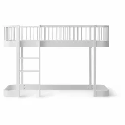 Oliver Furniture Lit mezzanine mi-haut Wood Original 90x200 cm | Blanc