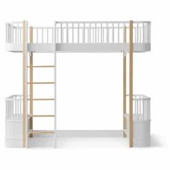Outlet Oliver Furniture Lit mezzanine Wood 90x200 cm en | Chêne