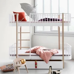 Oliver Furniture Lits superposés Wood 90x200 cm en chêne échelle face Naturel Best