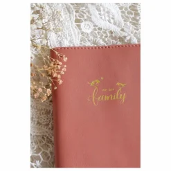 New Barnabé aime le café Livret de famille en cuir | Vieux Rose