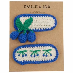 Clearance Emile et Ida Lot 2 Barrettes Crochet | Bleu