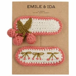 Outlet Emile et Ida Lot 2 Barrettes Crochet | Rose