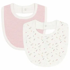 Petit Bateau Bavoirs|Bavoirs, Langes|Lot 2 Bavoirs Fleuris |