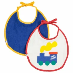 Sale Bobo Choses Lot 2 Bavoirs Train Gaze de Coton Bio | Blanc