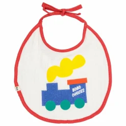 Sale Bobo Choses Lot 2 Bavoirs Train Gaze de Coton Bio | Blanc