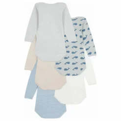 Petit Bateau Bodies, Combinaisons|Pyjamas Et Bodies|Lot 5 Bodies Baleines |