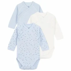 Petit Bateau Bodies, Combinaisons|Pyjamas Et Bodies|Lot 3 Bodies Etoiles Coton Bio |