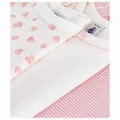 Sale Petit Bateau Lot 3 Bodies Girly | Blanc