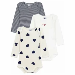 Petit Bateau Bodies, Combinaisons|Pyjamas Et Bodies|Lot 3 Bodies Je T'aime Coton Bio |