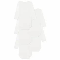Petit Bateau Lot 5 Bodies Manches Longues Semainer Coton Bio | Ecru Hot