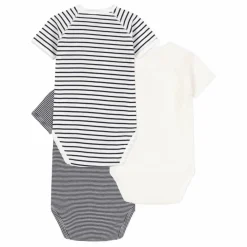 Petit Bateau Lot 3 Bodies Naissance Rayés | Bleu marine Online