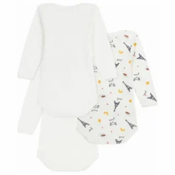 Petit Bateau Bodies, Combinaisons|Pyjamas Et Bodies|Lot 3 Bodies Paris Coton Bio |