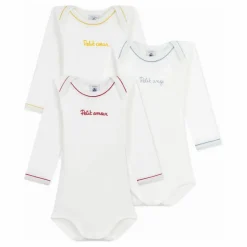 Petit Bateau Bodies, Combinaisons|Pyjamas Et Bodies|Lot 3 Bodies Petit Ange Coton Bio |