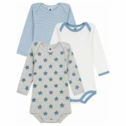 Petit Bateau Lot 3 Bodies Rayés | Bleu Discount