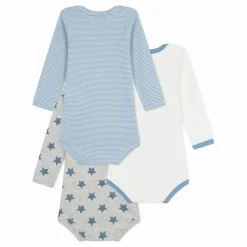 Petit Bateau Lot 3 Bodies Rayés | Bleu Discount