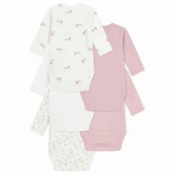 Petit Bateau Lot 5 Bodies Rayés Coton Bio |