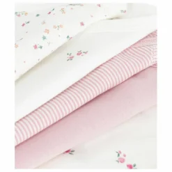 Petit Bateau Lot 5 Bodies Rayés Coton Bio |