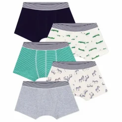 Petit Bateau Lot 5 Boxers Crocodiles | Gris
