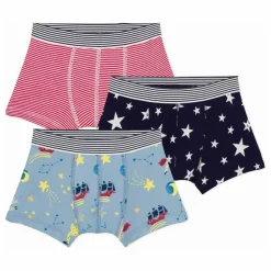 Enfant Petit Bateau Lot 3 Boxers Etoiles Coton Bio |