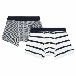 Petit Bateau Lot 2 Boxers Marinière Coton Bio | Bleu Hot