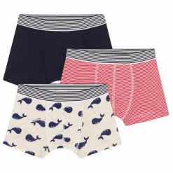 Enfant Petit Bateau Lot 3 Boxers Mobidic Coton Bio |