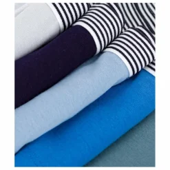 Petit Bateau Lot 5 Boxers Unis Coton Bio | Bleu
