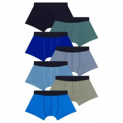 Enfant Petit Bateau Lot 7 Boxers Unis Coton Bio |