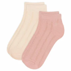 Hot Petit Bateau Lot 2 Chaussettes Ajourées | Rose