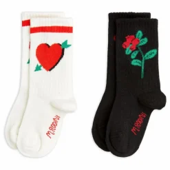 Enfant Mini Rodini Lot 2 Chaussettes Coeur Coton Bio |