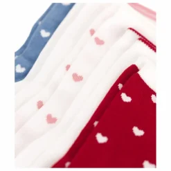 Petit Bateau Lot 5 Chaussettes Hautes Point Jersey | Rouge New