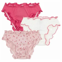 Hot Petit Bateau Lot 3 Culottes Bloomer Pommes Coton Bio | Rose