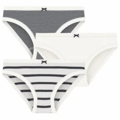 Enfant Petit Bateau Lot 3 Culottes Marinière Coton Bio |