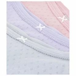 Enfant Petit Bateau Lot 3 Culottes Pointelle Unies Coton Bio |