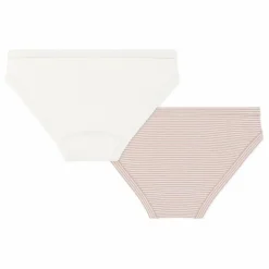 Petit Bateau Lot 2 Culottes Rayées Coton Bio | Vieux Rose