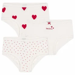 Enfant Petit Bateau Nuit, Sous-Vêtements|Lot 3 Culottes Taille Haute Cœurs |