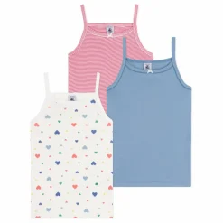 Enfant Petit Bateau Blouses, T-Shirts|Lot 3 Débardeurs Cœurs Coton Bio |