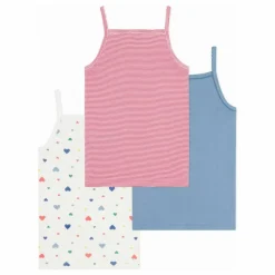 Enfant Petit Bateau Blouses, T-Shirts|Lot 3 Débardeurs Cœurs Coton Bio |