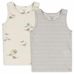 Enfant Konges Sløjd Lot 2 Débardeurs Dinosaures Coton Bio |