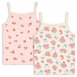 Discount Konges Sløjd Lot 2 Débardeurs Fleuris Coton Bio | Rose pâle
